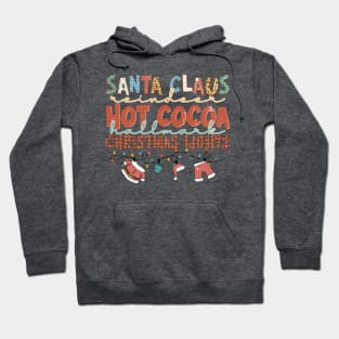 Santa Reindeer Hot Cocoa Christmas Lights Hoodie